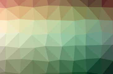 Illustration of green abstract polygon elegant multicolor background.