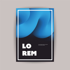 Naklejka premium Colorful Flyer or Cover Design for Your Business with Abstract Blue and Black 3D Curved Pattern - Applicable for Reports, Presentations, Placards, Posters - Creative Vector Template
