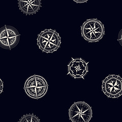 Seamless pattern with compass rose  for your design