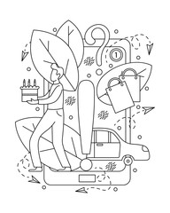 Flat vector illustration of mobile applications..