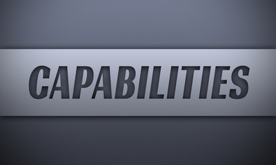 Capabilities - word on silver background