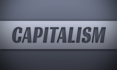 Capitalism - word on silver background