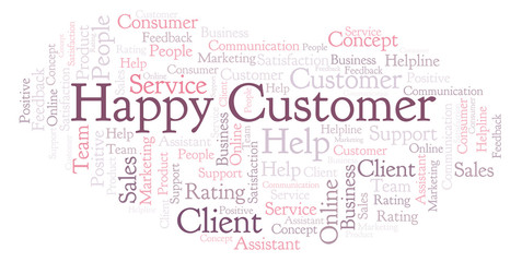 Obraz premium Happy Customer word cloud.