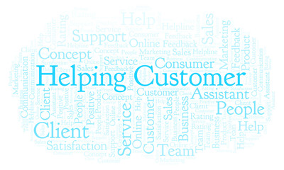 Helping Customer word cloud.