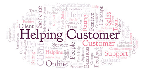 Obraz premium Helping Customer word cloud.