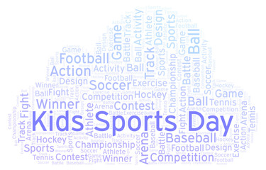 Kids Sports Day word cloud.