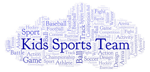 Fototapeta premium Kids Sports Team word cloud.