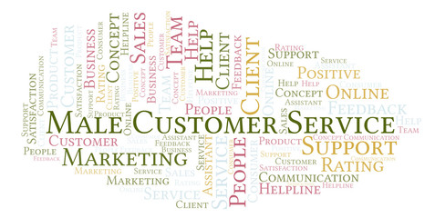 Obraz premium Male Customer Service word cloud.