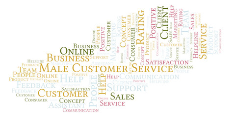 Obraz premium Male Customer Service word cloud.