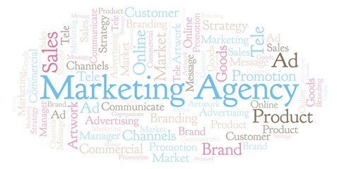 Fototapeta premium Word cloud with text Marketing Agency.