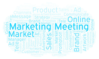 Word cloud with text Marketing Meeting.