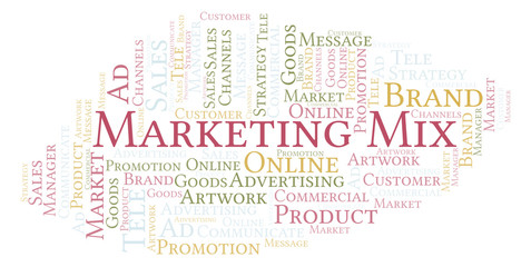 Fototapeta premium Word cloud with text Marketing Mix.