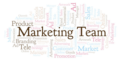 Fototapeta premium Word cloud with text Marketing Team.