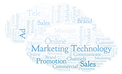 Word cloud with text Marketing Technology.