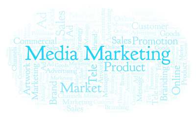 Fototapeta premium Word cloud with text Media Marketing.