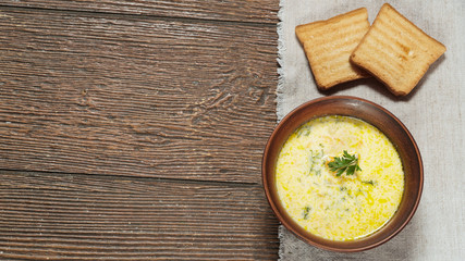Obraz na płótnie Canvas soup with croutons.food 