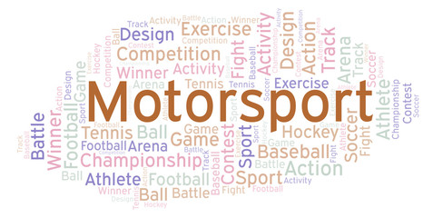 Motorsport word cloud.