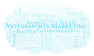 Obraz premium Motorsports Marketing word cloud.