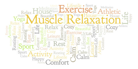 Obraz premium Muscle Relaxation word cloud.