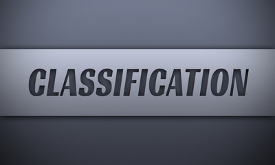 classification - word on silver background