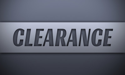 clearance - word on silver background