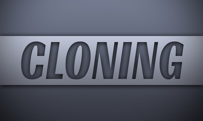 cloning - word on silver background