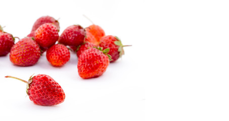 fresh strawberry on white background. Food background