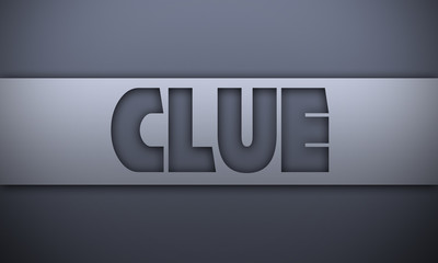 clue - word on silver background