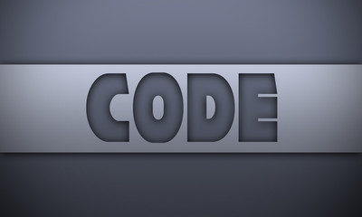 code - word on silver background