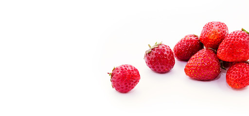 fresh strawberry on white background. Food background