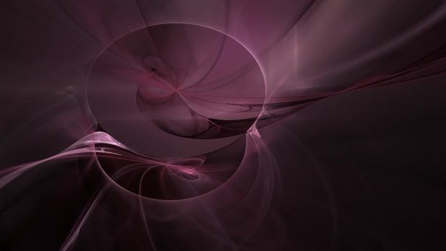 purple abtract curves and strokes in movement computer generated animation loop 4K