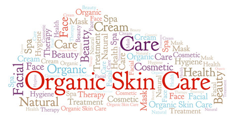 Obraz premium Organic Skin Care word cloud.