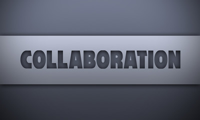 collaboration - word on silver background
