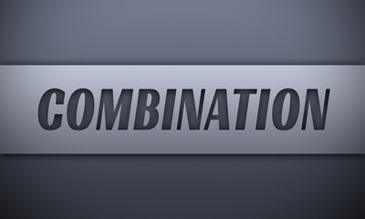 combination - word on silver background