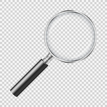 Magnifying glass on transparent background 