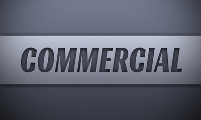 commercial - word on silver background