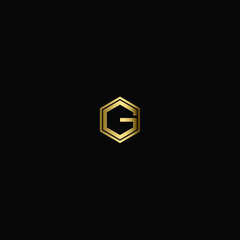Creative Minimal Black and Gold Letter G Logo Design