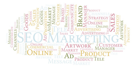 Word cloud with text SEO Marketing.