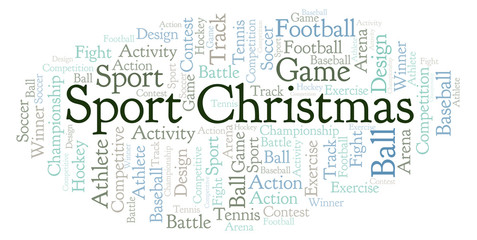 Sport Christmas word cloud.