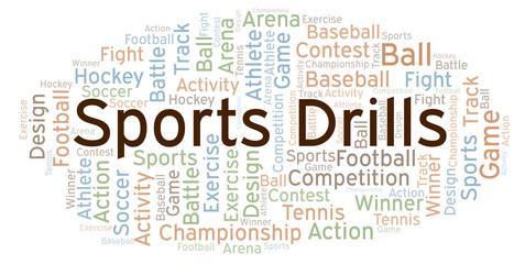 Fototapeta premium Sports Drills word cloud.