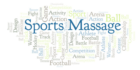 Fototapeta premium Sports Massage word cloud.