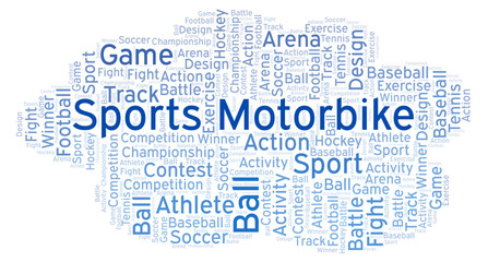 Sports Motorbike word cloud.