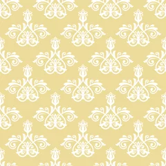Foto op Canvas Classic seamless vector pattern. Damask orient golen and white ornament. Classic vintage background. Orient ornament for fabric, wallpaper and packaging © Fine Art Studio