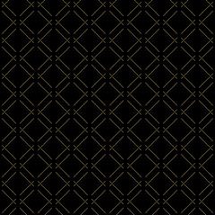 Geometric dotted vector pattern with golden dots. Seamless abstract modern texture for wallpapers and backgrounds