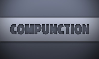 compunction - word on silver background