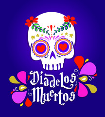 Mexico Day Of the Dead Skull decoration vector illustration