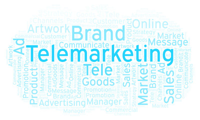 Fototapeta premium Word cloud with text Telemarketing.