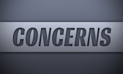 concerns - word on silver background