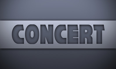 concert - word on silver background