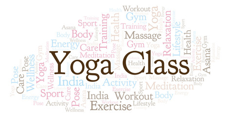 Yoga Class word cloud.